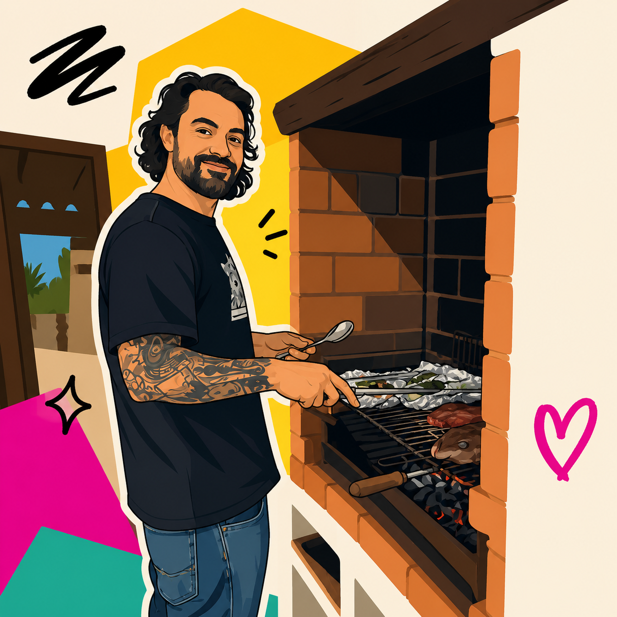 Bruno grilling